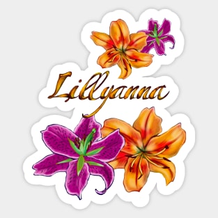 Top 10 best personalised gifts 2022  - Lillyanna ,personalised,personalized custom name with painted lilies Sticker